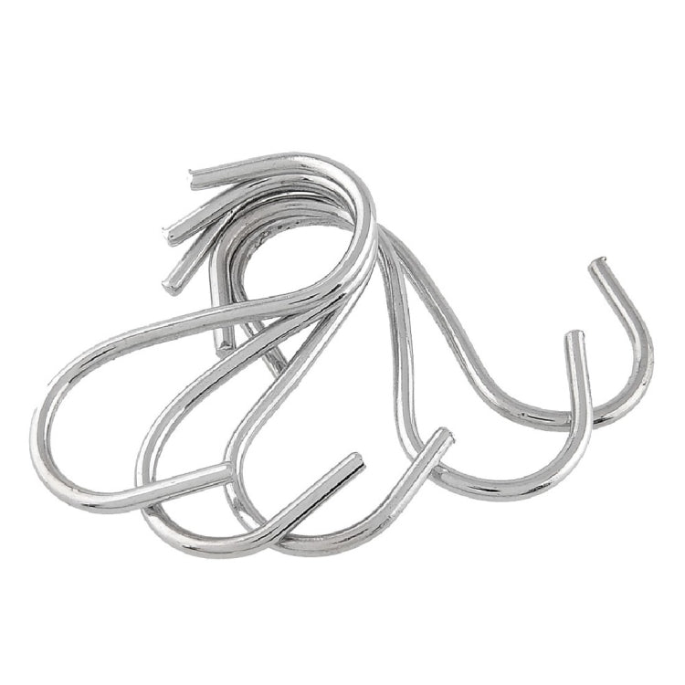 10pcs 2.5mm Multi-functional S-shaped Stainless Steel Metal Hook, Length: 5.5cm, 5.5cm