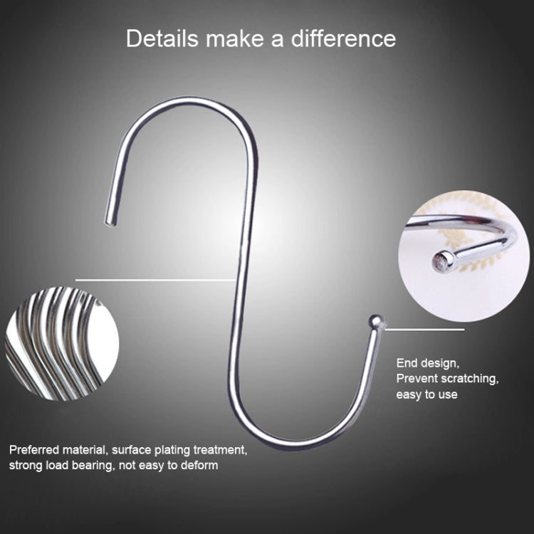10pcs 3mm Multi-functional S-shaped Stainless Steel Metal Hook, Length: 7cm, 7cm