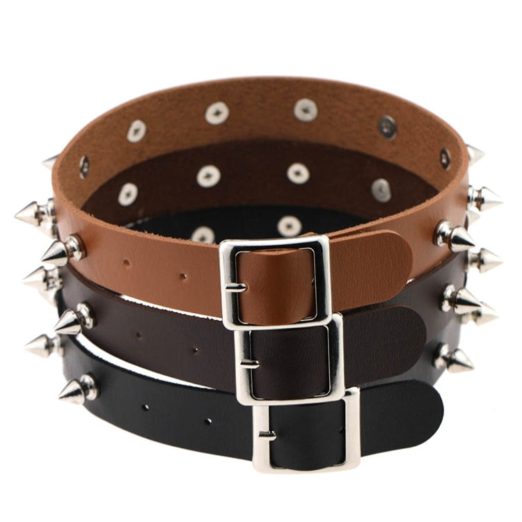 Punk Style Fashion Street Dance Rock Leather Rivet Necklace Collar, Random Color Delivery, JDXQ