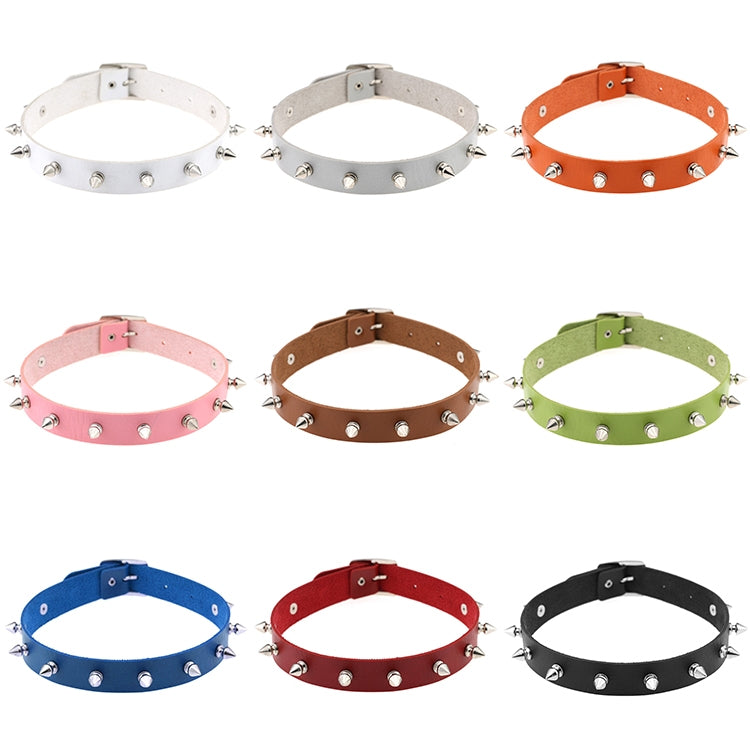 Punk Style Fashion Street Dance Rock Leather Rivet Necklace Collar, Random Color Delivery, JDXQ