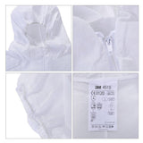 3M 4515 One-piece White Anti-static Anti-chemical Dustproof Sandblasting Suit with Cap, Size: M, 3M M