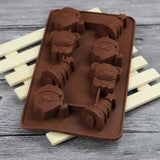 2 PCS Christmas Tree Santa Claus Chocolate Dessert Pastry Kitchen Baking Silicone Ice Lattice Mold, Santa Claus