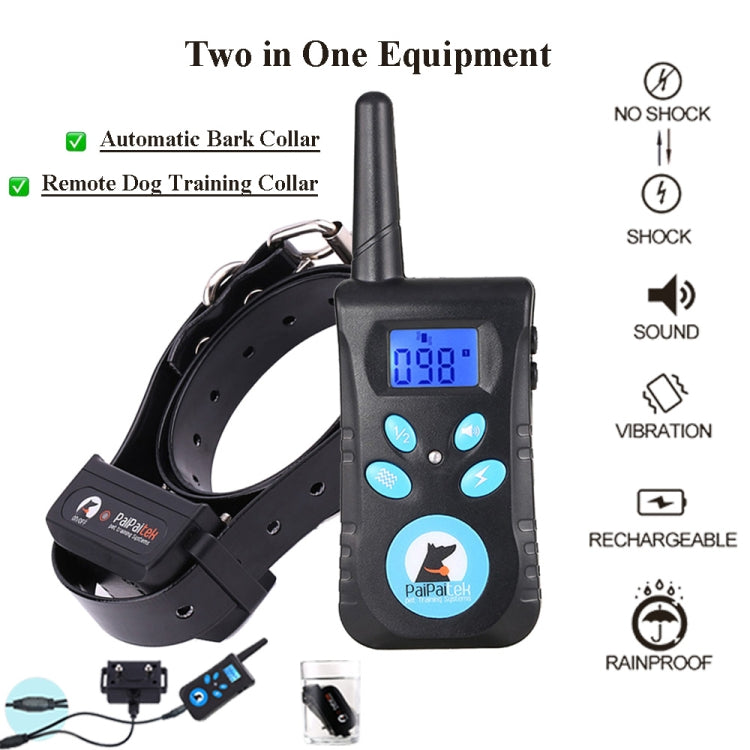 Automatic Anti Barking Collar Pet Training Control System + Electric Shock PU Leather Collar for Dogs, PD520