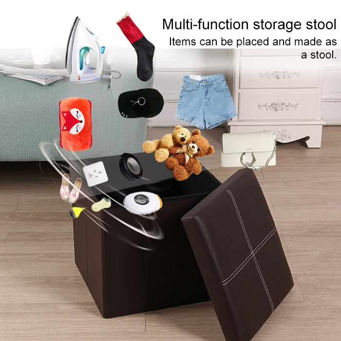 Leather Storage Box Creative Crossline Folding Sofa Bench
