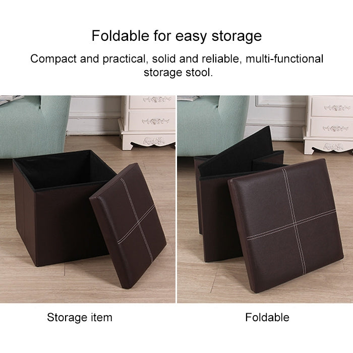 Leather Storage Box Creative Crossline Folding Sofa Bench