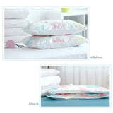 11 PCS Space Saving Sunflowers Pattern Vacuum Storage Bag, Thinken Quilts Clothing Vacuum Seal Storage Bag with a Hand Pump, Including: 3 PCS 80*100 cm，2 PCS 60*80 cm, 3 PCS 50*70 cm, 2 PCS 40*60 cm, 11 PCS Storage Bag