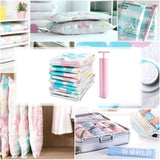 11 PCS Space Saving Sunflowers Pattern Vacuum Storage Bag, Thinken Quilts Clothing Vacuum Seal Storage Bag with a Hand Pump, Including: 3 PCS 80*100 cm，2 PCS 60*80 cm, 3 PCS 50*70 cm, 2 PCS 40*60 cm, 11 PCS Storage Bag