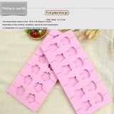 12-Capacity DIY Silicone Chocolate Molds(Lollipop Shape), Cow Shape, Lollipop Shape, Cherry Blossoms Shape