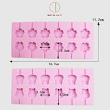 12-Capacity DIY Silicone Chocolate Molds(Lollipop Shape), Cow Shape, Lollipop Shape, Cherry Blossoms Shape