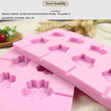 12-Capacity DIY Silicone Chocolate Molds(Lollipop Shape), Cow Shape, Lollipop Shape, Cherry Blossoms Shape