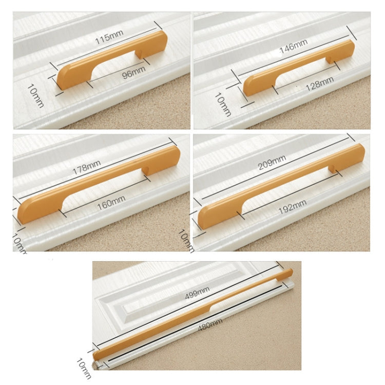 2049-128 Drawer Cabinet Door Aluminum Alloy Handle Straight Door Handle, 2049-128 (Black), 2049-128 (White)