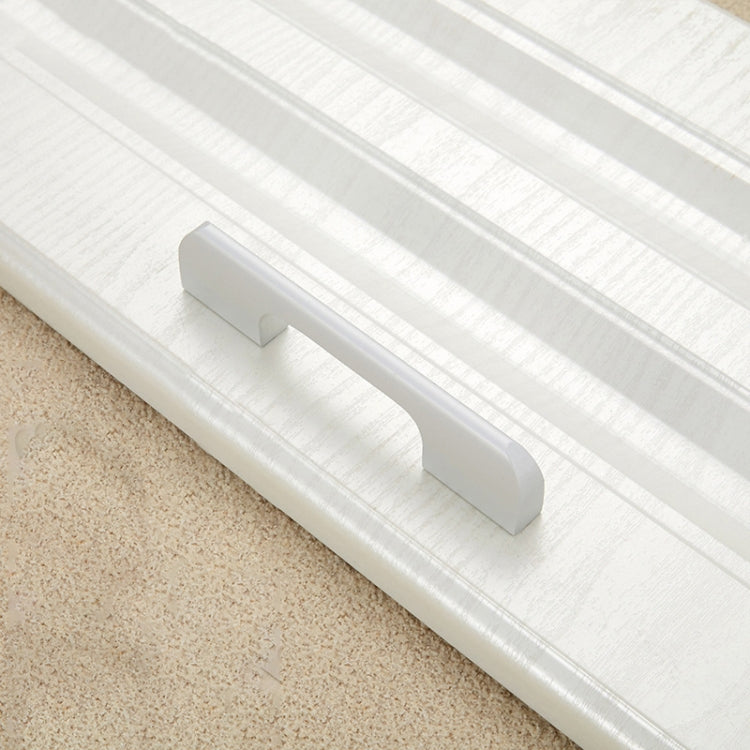 2049-128 Drawer Cabinet Door Aluminum Alloy Handle Straight Door Handle, 2049-128 (Black), 2049-128 (White) 2049-128 (White) Silver