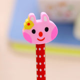 10pcs Creative Stationery Cartoon Animals Series Wooden HB Pencil with Eraser Children Pencils For Kids School Office Supply, Random Color Delivery, HB Pencil with Eraser
