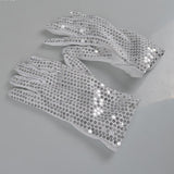 1 Pair Sequins Glowing Gloves LED Flash Gloves Dance and Party Supplies Halloween, Christmas and Other Festival Supplies, Sequins Glowing Gloves