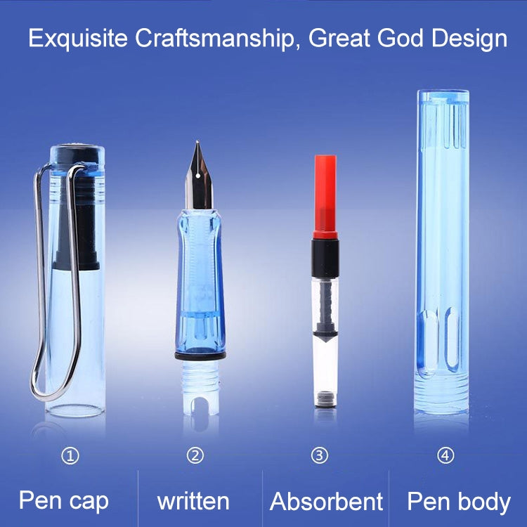 3 PCS School Office Extra Fine Titanium Alloy Nib Transparent Piston Fountain Pen(Black), Random Delivery(0.5mm/0.38mm Nib), HC3328B, HC3328E, HC3328F, HC3328G, HC3328L, HC3328LG, HC3328P, HC3328R, HC3328TE, HC3328TG, HC3328TH, HC3328TL, HC3328TT      ...