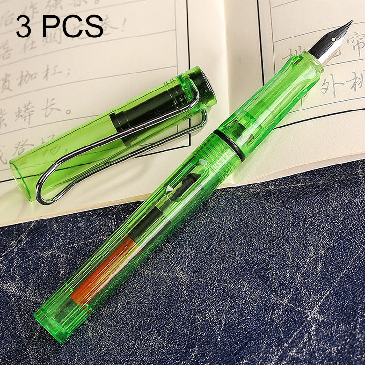 3 PCS School Office Extra Fine Titanium Alloy Nib Transparent Piston Fountain Pen(Black), Random Delivery(0.5mm/0.38mm Nib), HC3328B, HC3328E, HC3328F, HC3328G, HC3328L, HC3328LG, HC3328P, HC3328R, HC3328TE, HC3328TG, HC3328TH, HC3328TL, HC3328TT      ... HC3328TG