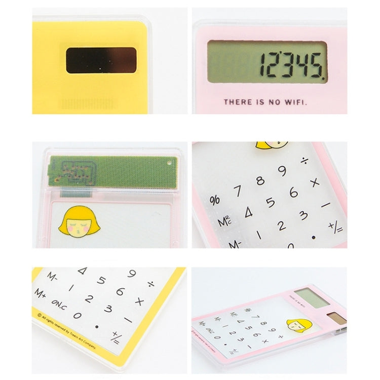 8 Digits LED Screen Calculator with Transparent Touch Pad & Solar Panel, Random Color Delivery, 8 Digits Calculator