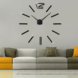 39 inch Bedroom Home Office Decoration Modern Frameless Large DIY 3D Mirror Wall Sticker Mute Clock, MH101 (Black), M001 (Gold), M001 (Silver)