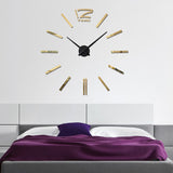 39 inch Bedroom Home Office Decoration Modern Frameless Large DIY 3D Mirror Wall Sticker Mute Clock, MH101 (Black), M001 (Gold), M001 (Silver)