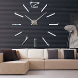 39 inch Bedroom Home Office Decoration Modern Frameless Large DIY 3D Mirror Wall Sticker Mute Clock, MH101 (Black), M001 (Gold), M001 (Silver)