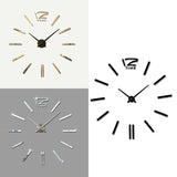39 inch Bedroom Home Office Decoration Modern Frameless Large DIY 3D Mirror Wall Sticker Mute Clock, MH101 (Black), M001 (Gold), M001 (Silver)