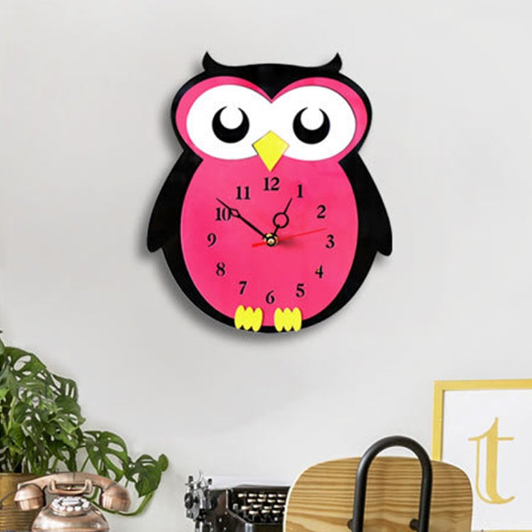 11*10 inch Children Bedroom Room Decor Battery Operated Shaped Mute Non Ticking Round Wall Quartz Clock, Owl, Balloon Owl HC3401A