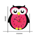 11*10 inch Children Bedroom Room Decor Battery Operated Shaped Mute Non Ticking Round Wall Quartz Clock, Owl, Balloon