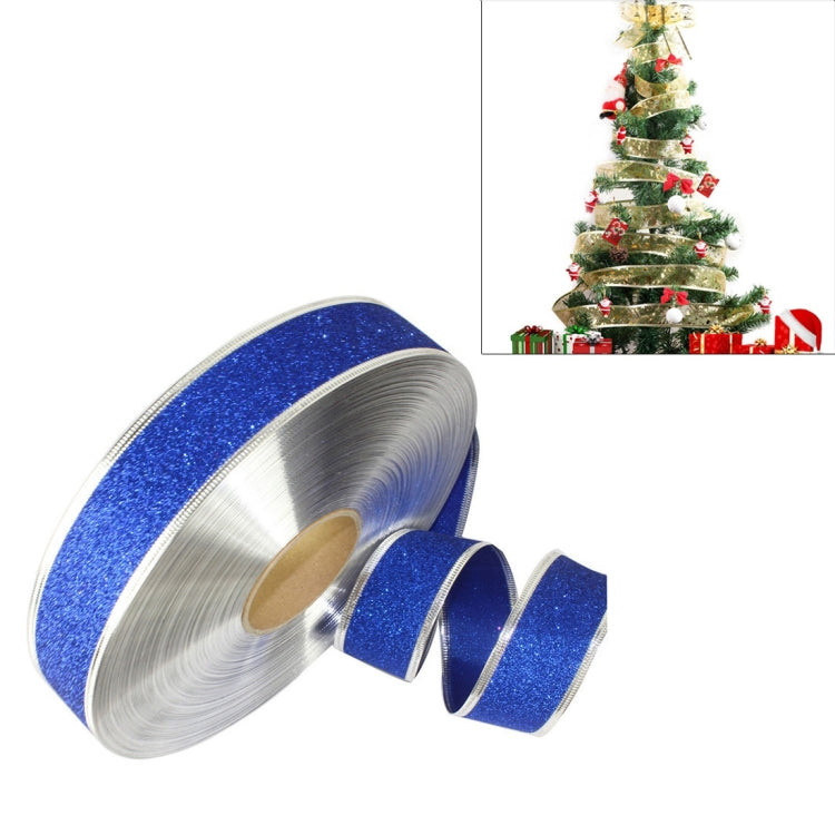 2m Christmas Party Decoration Glitter Powder Christmas Tree Decoration Ribbon Blue
