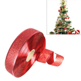 2m Christmas Party Decoration Glitter Powder Christmas Tree Decoration Ribbon Red