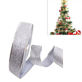 2m Christmas Party Decoration Glitter Powder Christmas Tree Decoration Ribbon Silver