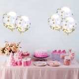 5 PCS 12 inch Transparent Gold Sequins Confetti Balloons, Holiday Party Wedding Decoration Confetti Balloons, Random Style Delivery, 12 inch Sequins Confetti Balloons