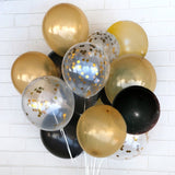 5 PCS 12 inch Transparent Gold Sequins Confetti Balloons, Holiday Party Wedding Decoration Confetti Balloons, Random Style Delivery, 12 inch Sequins Confetti Balloons