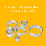 12 PCS / Set Stainless Steel Round Shape Cutting Mould Mousse Cake Doughnut Baking Tools, Round Shape(12 PCS / Set)