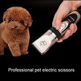 P2 110-240V Ceramics Titanium Professional Pet Electric Scissors Pets Hair Clippers with Four Combs, Ceramics Titanium Scissors