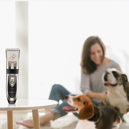 P2 110-240V Ceramics Titanium Professional Pet Electric Scissors Pets Hair Clippers with Four Combs, Ceramics Titanium Scissors