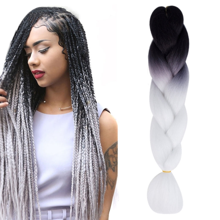 Fashion Color Gradient Individual Braid Wigs Chemical Fiber Big Braids, Length: 60cm(18Navy Blue+Sky Blue), 01, 02, 03, 06, 08, 15, 16, 17, 18, 26, 27, 28, 29, 54, 59