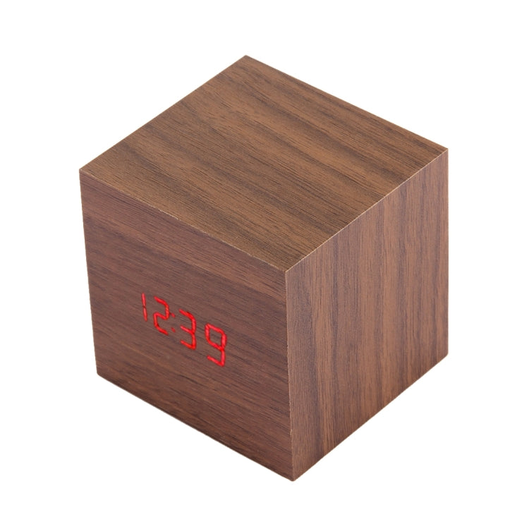 Wood Clock Desk Table LED Digital Display Alarm Clock with Time & Date & Temperature Display, Wood Clock Wood Clock