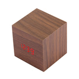Wood Clock Desk Table LED Digital Display Alarm Clock with Time & Date & Temperature Display, Wood Clock
