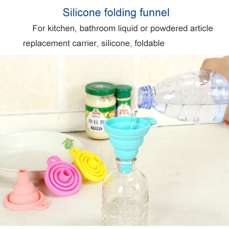 Mini Silicone Foldable Telescopic Funnel Random Color Delivery, Silicone Funnel