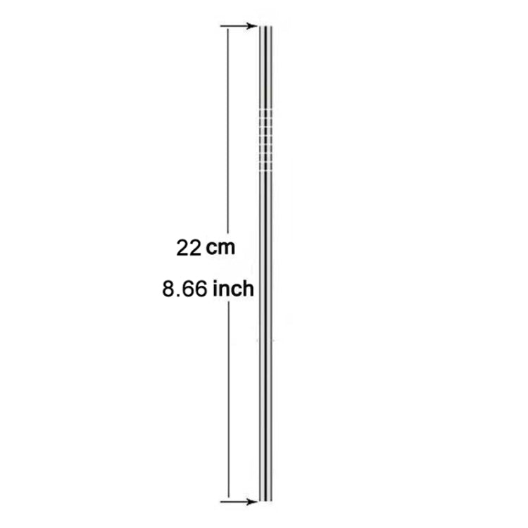 5pcs Reusable Stainless Steel Straight Drinking Straw + Cleaner Brush Set Kit, 215*6mm, 215*6mm (Straight)