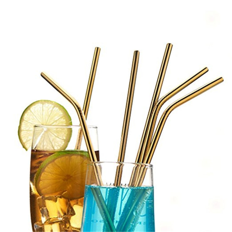 4pcs Reusable Stainless Steel Drinking Straw + Cleaner Brush Set Kit, 266*6mm, 266*6mm (Combination)