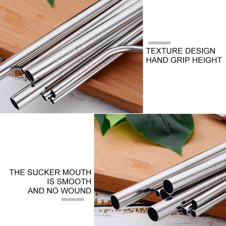 4pcs Reusable Stainless Steel Drinking Straw + Cleaner Brush Set Kit, 266*6mm, 266*6mm (Combination)