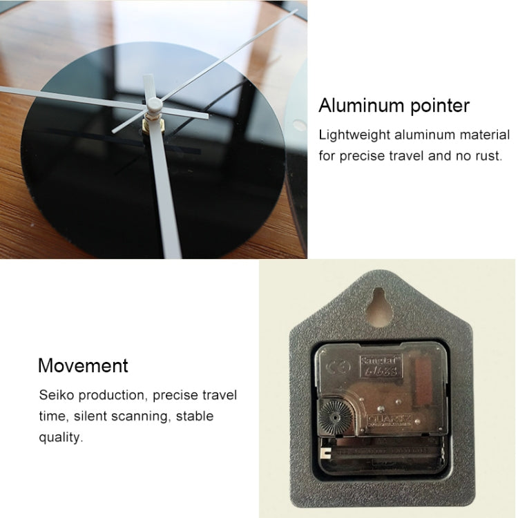 TM011 A Round Wooden Dial Transparent Acrylic Mute Wall Clock, TM011 A