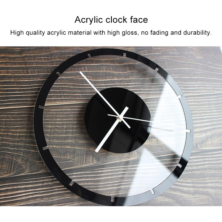 TM011 A Round Wooden Dial Transparent Acrylic Mute Wall Clock, TM011 A