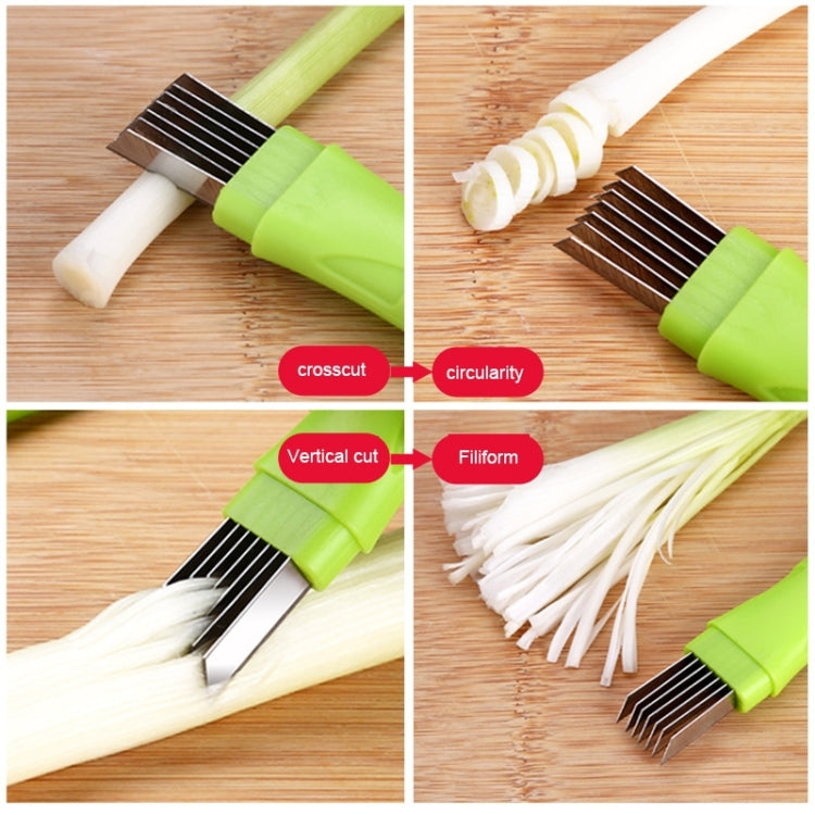 Kitchen Tool Manual Stainless Steel Filate Circle Shape Green Onion Slicer, 16x1.8cm Green