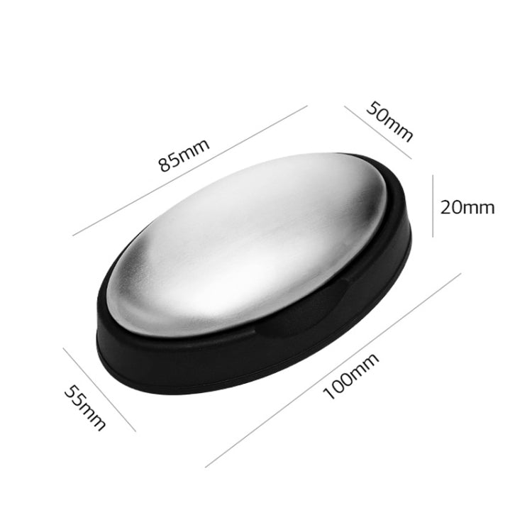 2 PCS Portable Cleaning Stainless Steel Oval Hand Soap Eliminating Odour Remover with Base, Random Style Delivery, Oval with Base