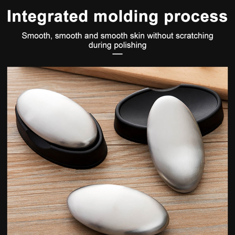 2 PCS Portable Cleaning Stainless Steel Oval Hand Soap Eliminating Odour Remover with Base, Random Style Delivery, Oval with Base