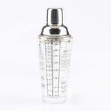 Stainless Steel Glass Cocktail Shaker Tools Milk Tea Cup with Scale, Capacity: 450ml, 450ml Cocktail Shaker