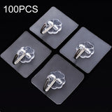 100 PCS Kitchen Bathroom Wall Hanging Transparent Non-marking Glue Hook, Non-marking Glue Hook Non-marking Glue Hook