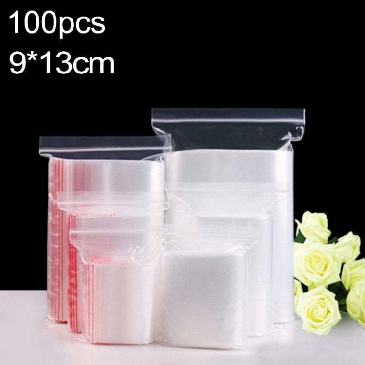 100pcs/pack PE Self Sealing Clear Zip Lock Packaging Bag, 9cm x 13cm, Custom Printing and Size are welcome, 9*13cm 9*13cm